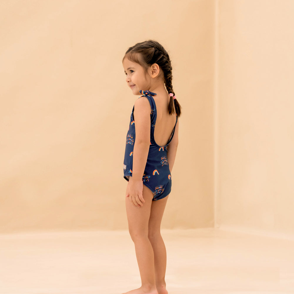 One Piece Swimsuit in Rainbow Print by Le Petit Society — image 4