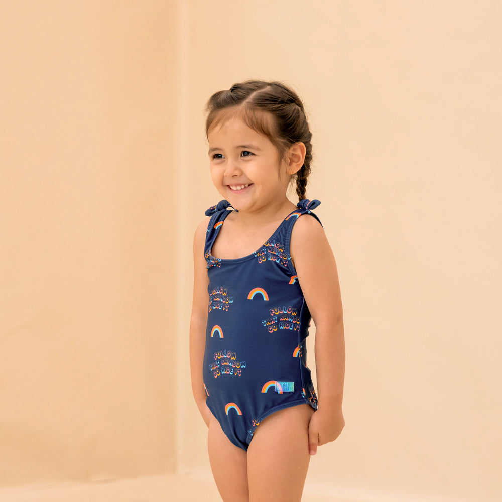 One Piece Swimsuit in Rainbow Print by Le Petit Society — image 6