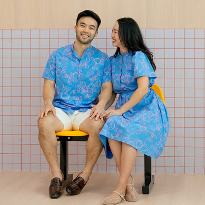 Mandarin Orange Series - Men‘s Shirt in Blue (Classic Fit) by Le Petit Society — image 4