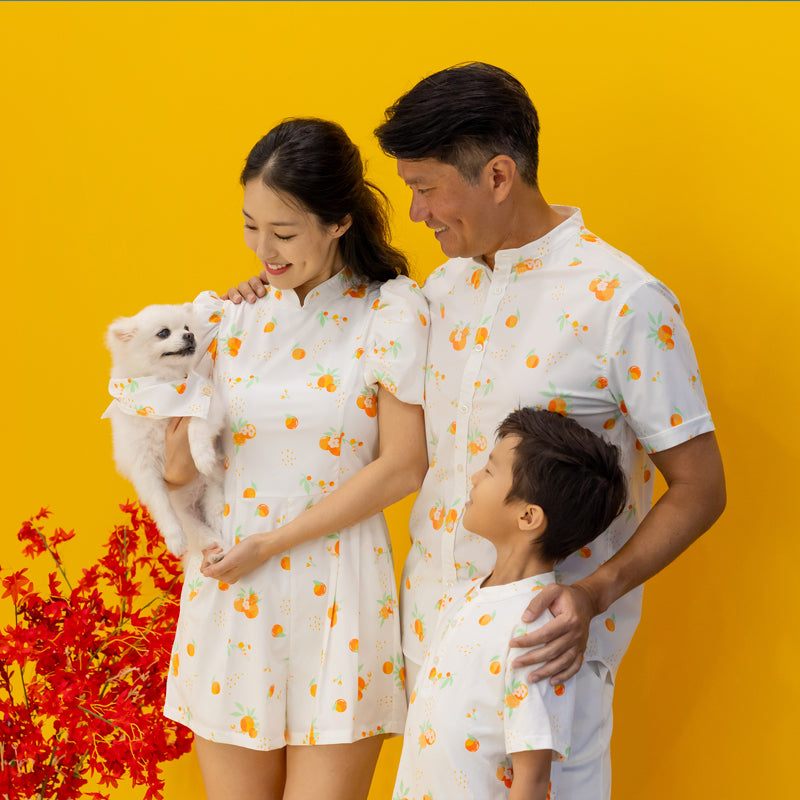 Mandarin Orange Series - Ladies Romper in White by Le Petit Society — image 4