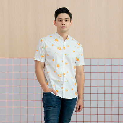 Mandarin Orange Series in Men’s Shirt In White (Classic Fit) by Le Petit Society — image 9