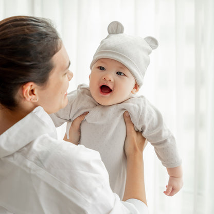 Organic Baby Bear Hat in Grey by Le Petit Society — image 8