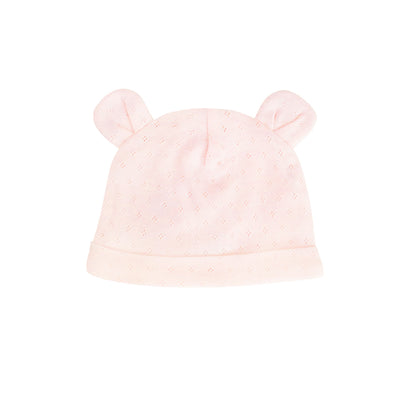 Organic Baby Bear Hat in Pink by Le Petit Society — image 2