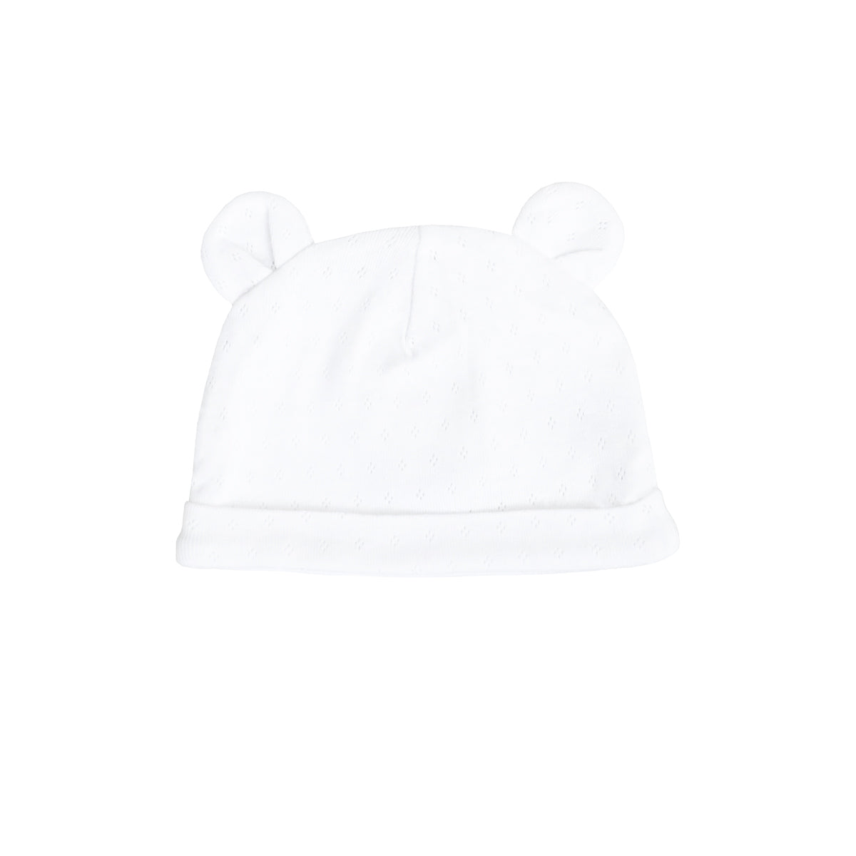 Organic Baby Bear Hat in White by Le Petit Society