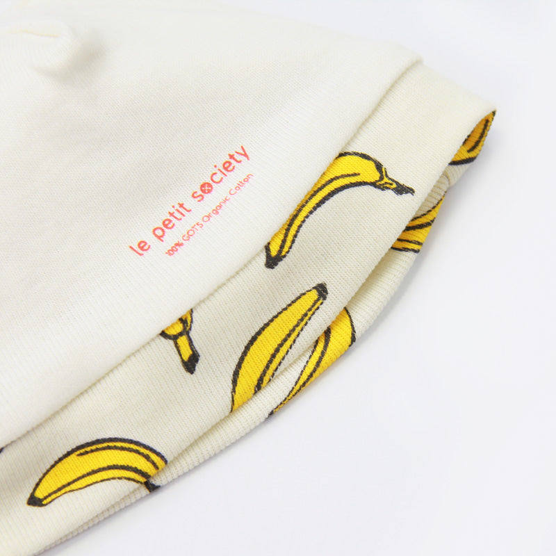 Organic Baby Hat in Banana Print by Le Petit Society — image 3