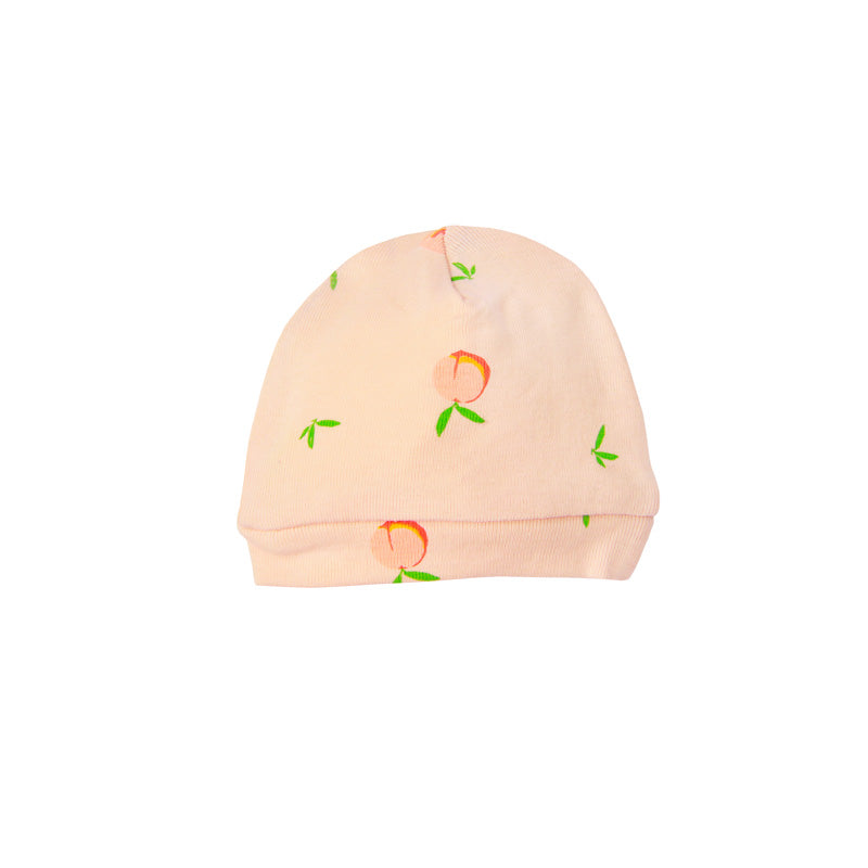 Organic Baby Hat in Peach Print by Le Petit Society