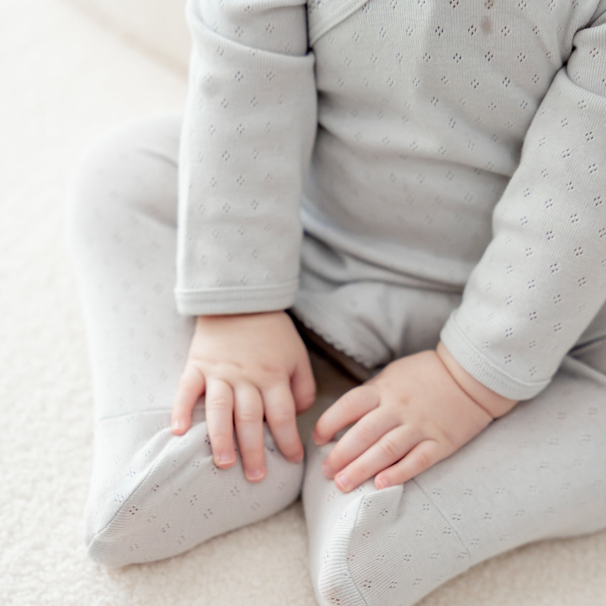 Organic Baby Long Sleeve Kimono Sleepsuit in Grey by Le Petit Society — image 9