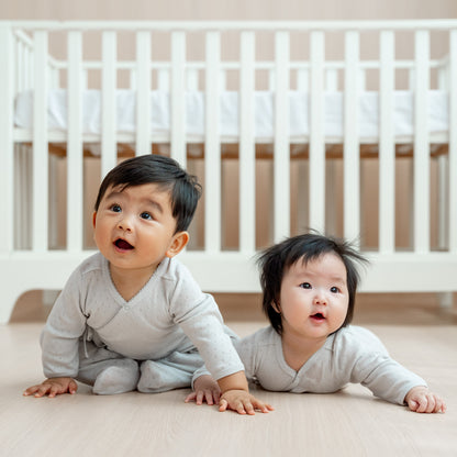 Organic Baby Long Sleeve Kimono Sleepsuit in Grey by Le Petit Society — image 13