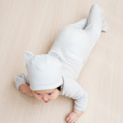 Organic Baby Long Sleeve Kimono Sleepsuit in Grey by Le Petit Society — image 11