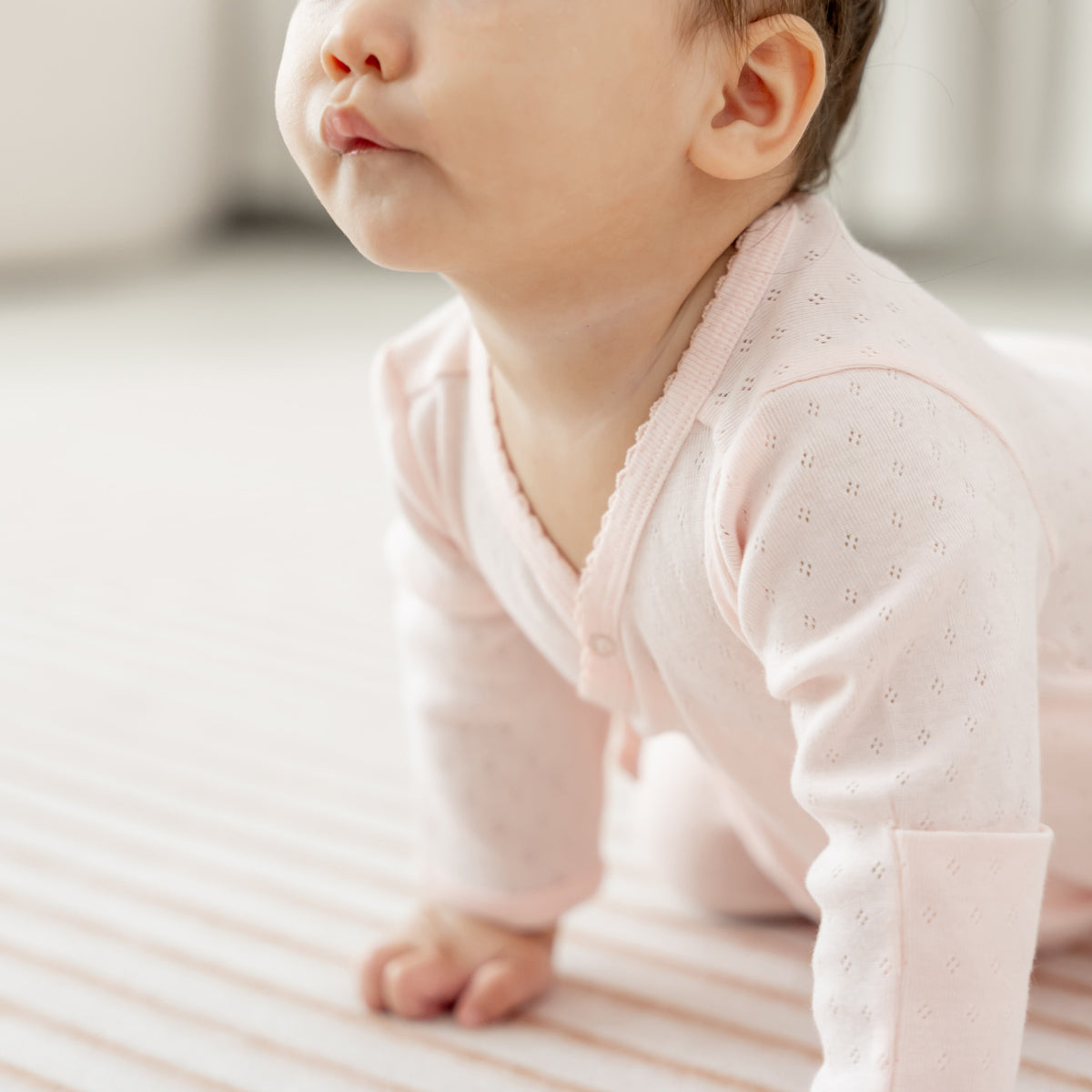 Organic Baby Long Sleeve Kimono Sleepsuit in Pink by Le Petit Society — image 2