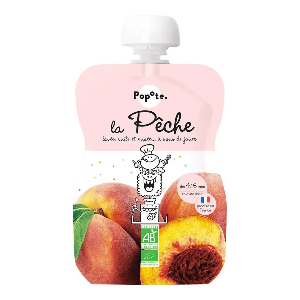 Organic Peach Puree (120g) by Popote