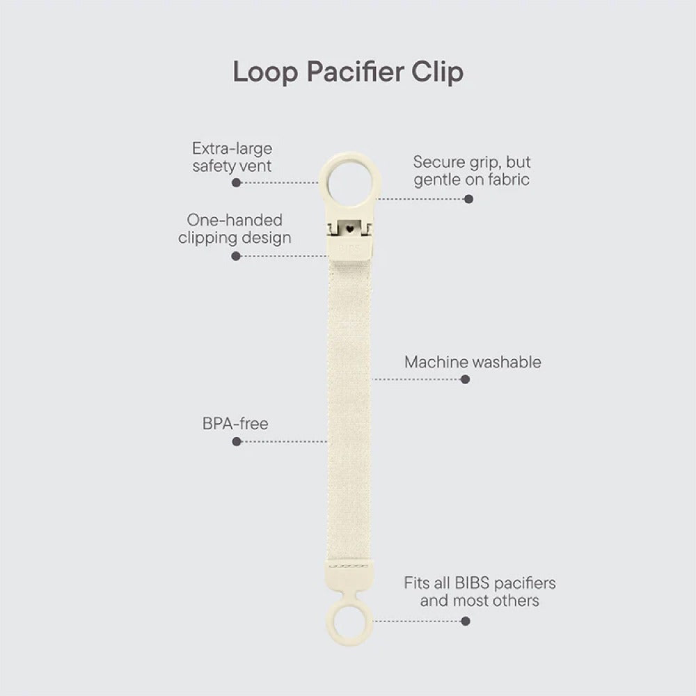 Pacifier Clip Loop (Ivory/Black) by BIBS