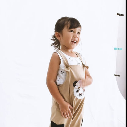 Kids Panda Reversible-Sequins Overalls by Le Petit Society — image 3