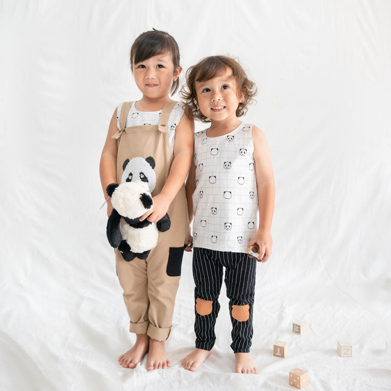 Kids Panda Reversible-Sequins Overalls by Le Petit Society — image 5