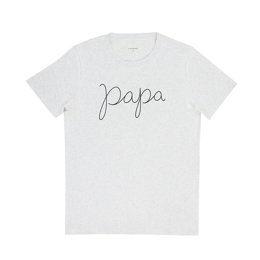 Family Tees - Papa Tee in Melange Grey by Le Petit Society