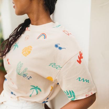 Resort Series - Adult Boxy Tee in Paradise Print (Unisex) by Le Petit Society — image 2