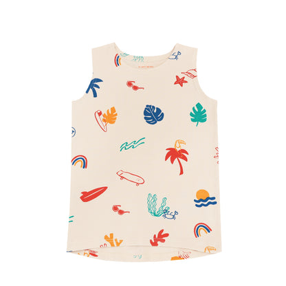 Resort Series in Kids Ribbed Tank In Paradise Print by Le Petit Society — image 2