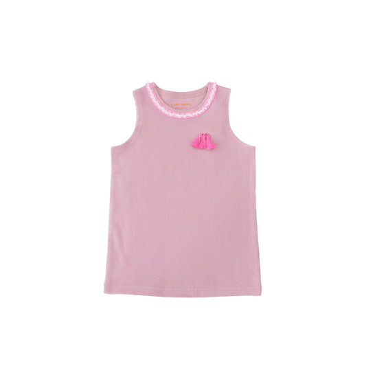 Party Series - Girls Ribbed Tank in Pink by Le Petit Society