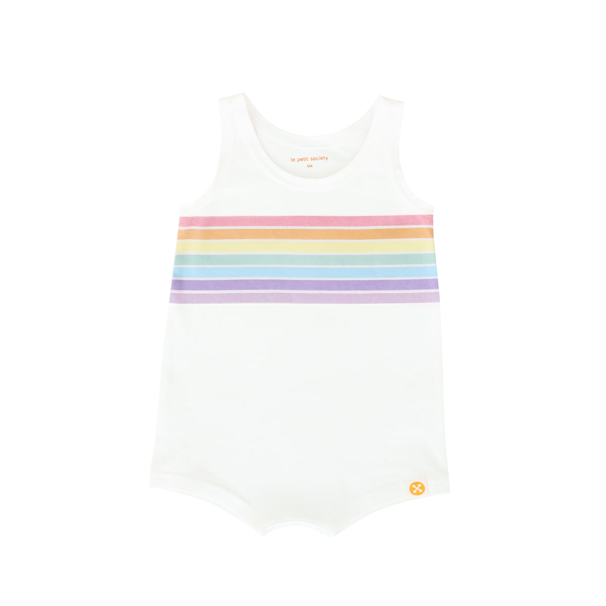Rainbow Series - Baby Sleeveless Romper in Pastel by Le Petit Society — image 3