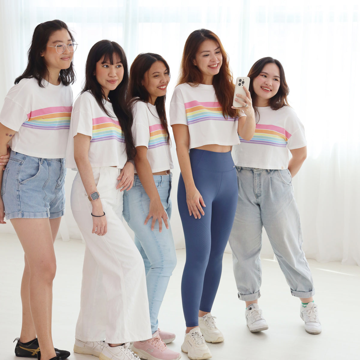 Rainbow Series - Adult Ladies Crop Top in Pastel by Le Petit Society — image 4