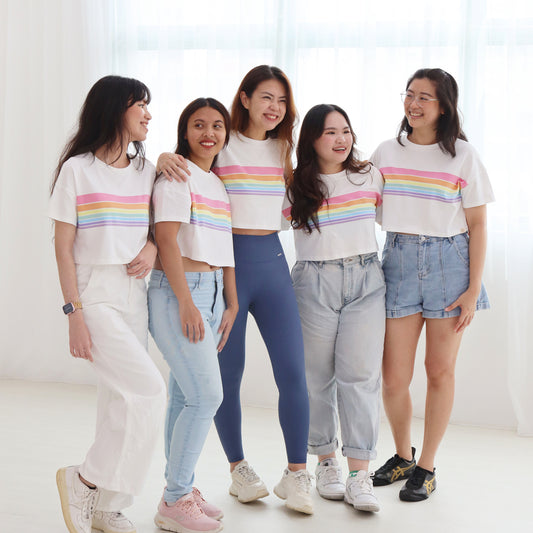 Rainbow Series - Adult Ladies Crop Top in Pastel by Le Petit Society