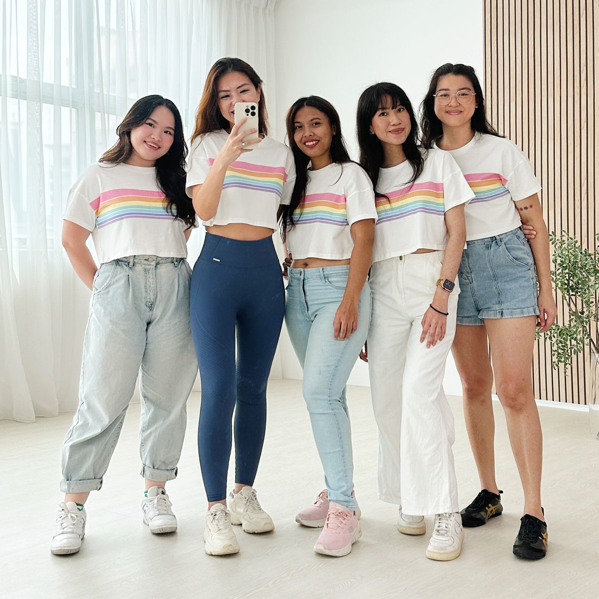 Rainbow Series - Adult Ladies Crop Top in Pastel by Le Petit Society — image 3