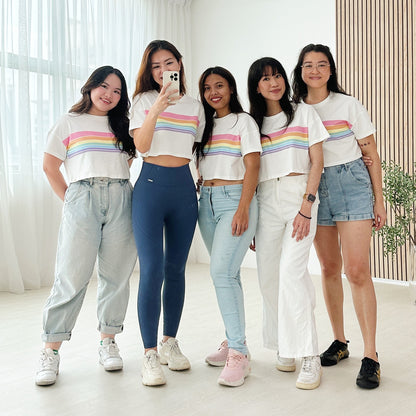 Rainbow Series - Adult Ladies Crop Top in Pastel by Le Petit Society — image 3