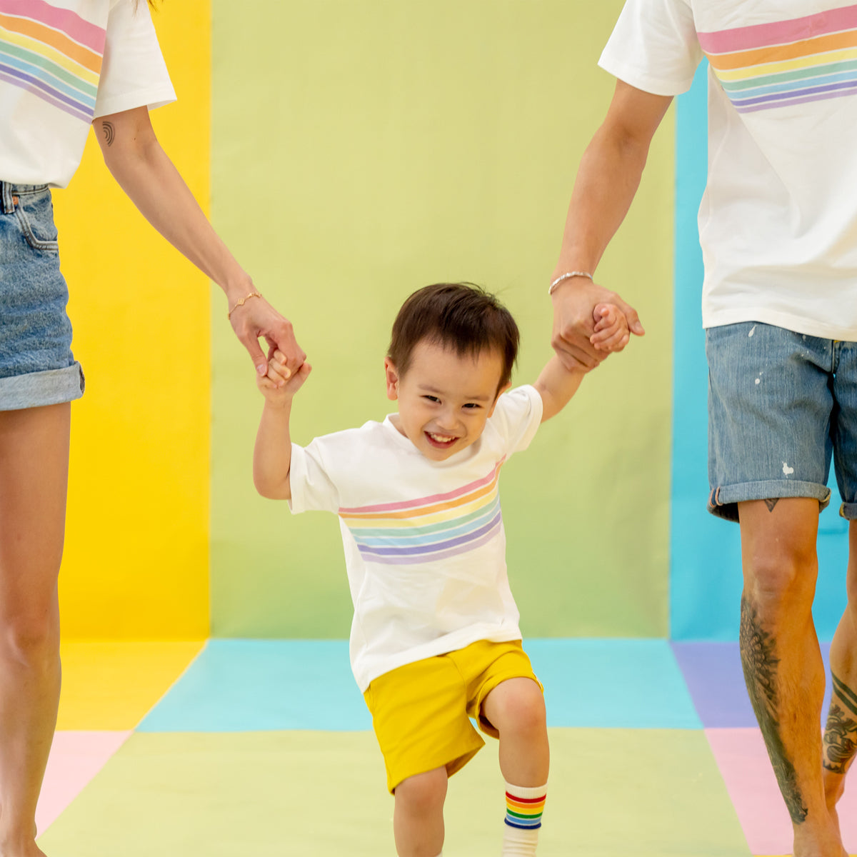 Rainbow Series - Kids Boxy Tee in Pastel by Le Petit Society — image 2