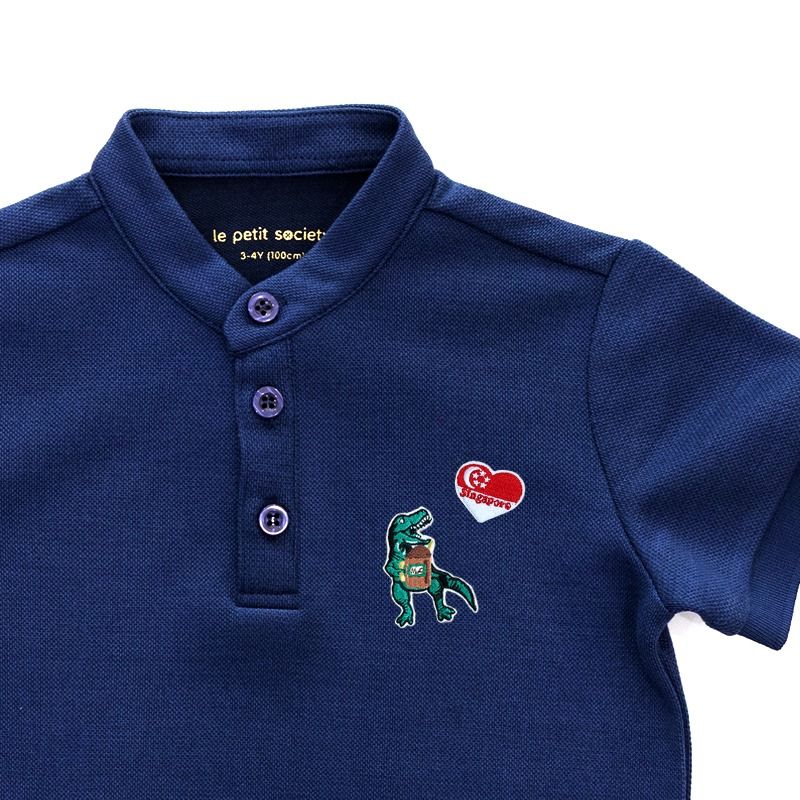 Polo Series - Boys Polo Shirt in Navy by Le Petit Society — image 3
