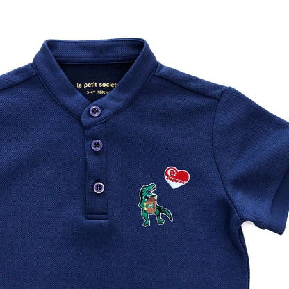 Polo Series - Boys Polo Shirt in Navy by Le Petit Society — image 3