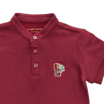 Polo Series - Boys Polo Shirt in Red by Le Petit Society — image 2