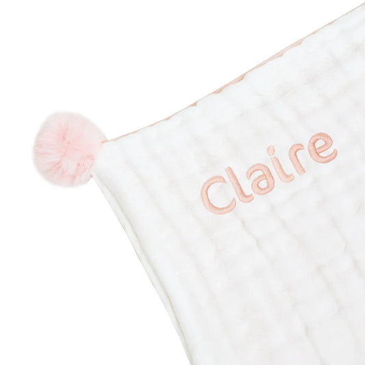 Double Thickness Kids/Adult Comforter in White and Peach (Personalisable) by Le Petit Society — image 2