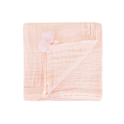 Keepsake Kids/Adult Single Blanket in Peach by Le Petit Society — image 4