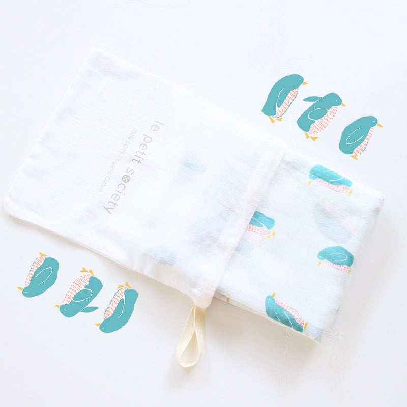 Baby Organic Swaddle in Penguin by Le Petit Society