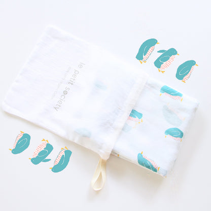 Baby Organic Swaddle in Penguin by Le Petit Society