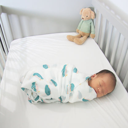 Baby Organic Swaddle in Penguin by Le Petit Society — image 2
