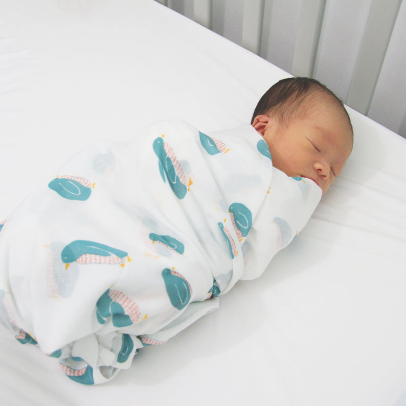 Baby Organic Swaddle in Penguin by Le Petit Society — image 3