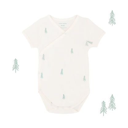 Baby Organic Kimono Romper in Pine Tree Print by Le Petit Society — image 2