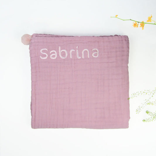 Keepsake Baby Blanket in Dusty Pink by Le Petit Society