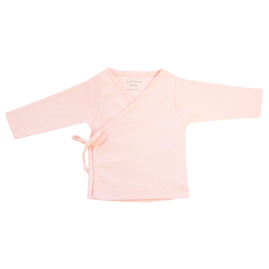 Baby Organic Long Sleeves Kimono Top in Pink by Le Petit Society