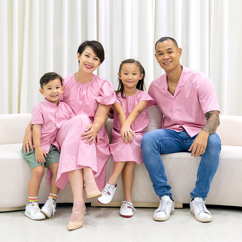 Heritage Series - Boys Shirt in Pink Orchid Print by Le Petit Society — image 3