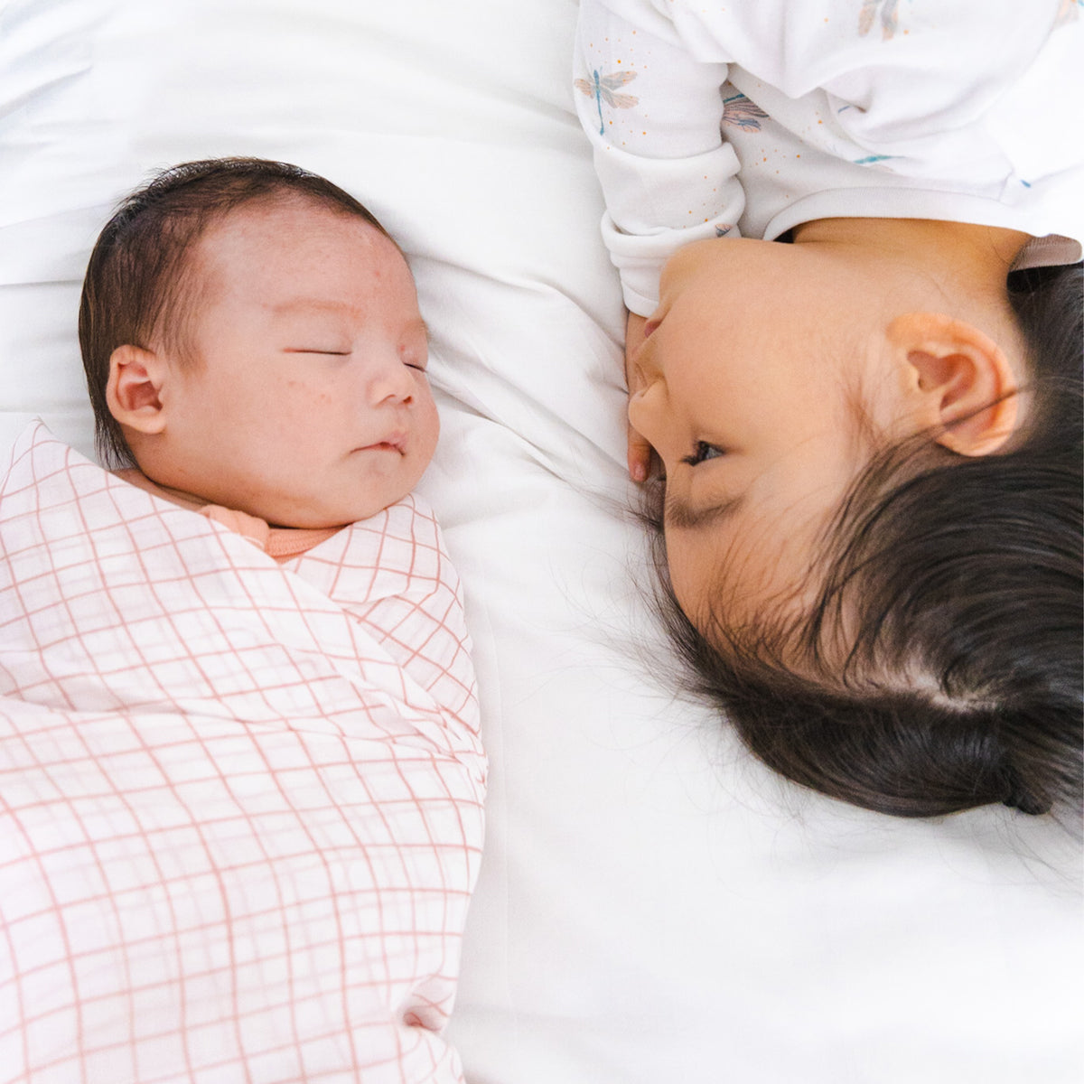 Baby Organic Swaddle in Pink Grid by Le Petit Society — image 8