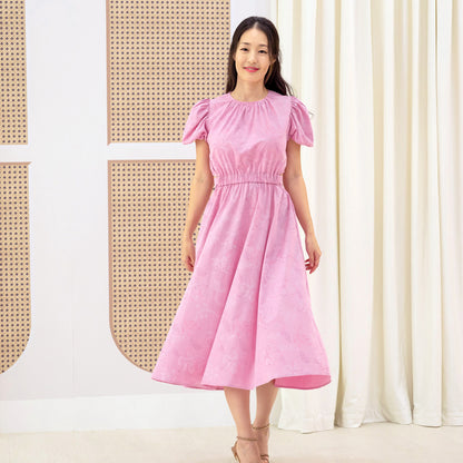 Heritage Series - Ladies Cutout Dress in Pink Orchid Print by Le Petit Society — image 11