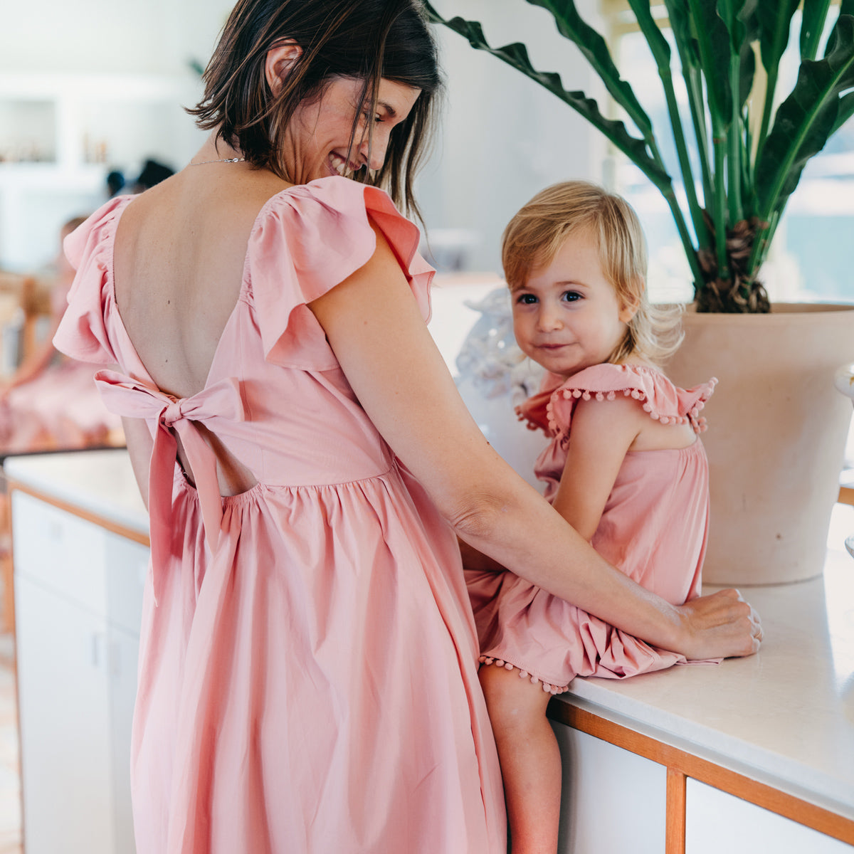 Resort Series - Girls Ruffled Sundress in Pink by Le Petit Society — image 8