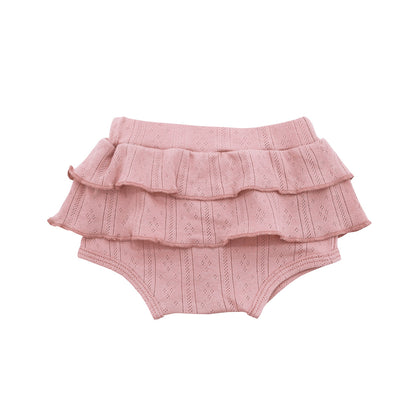 Baby Girl Bloomers in Plum Pointelle Cotton by Le Petit Society — image 6
