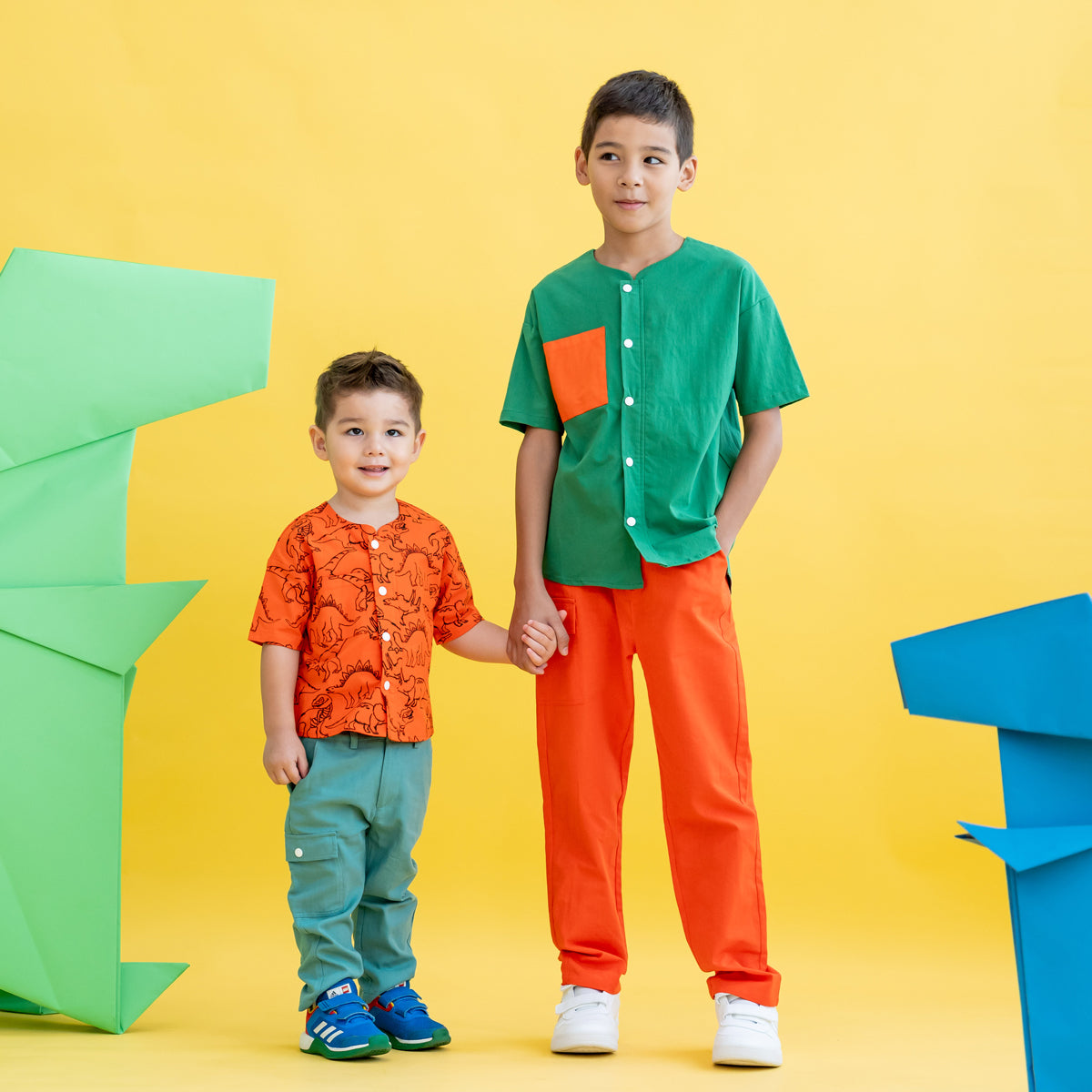 Made for Play - Boys Wide-Pocket Shirt in Green by Le Petit Society — image 13