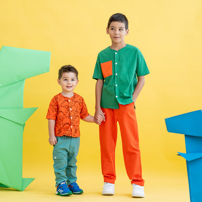 Made for Play - Boys Wide-Pocket Shirt in Green by Le Petit Society — image 15