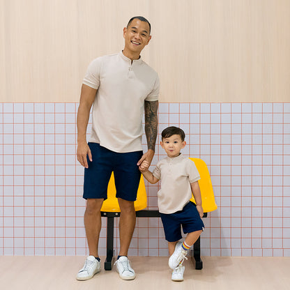 Polo Series - Men’s Polo Shirt in Beige by Le Petit Society — image 2