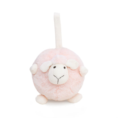 Le Petit Society's pom pom sheep plush toy in baby pink.