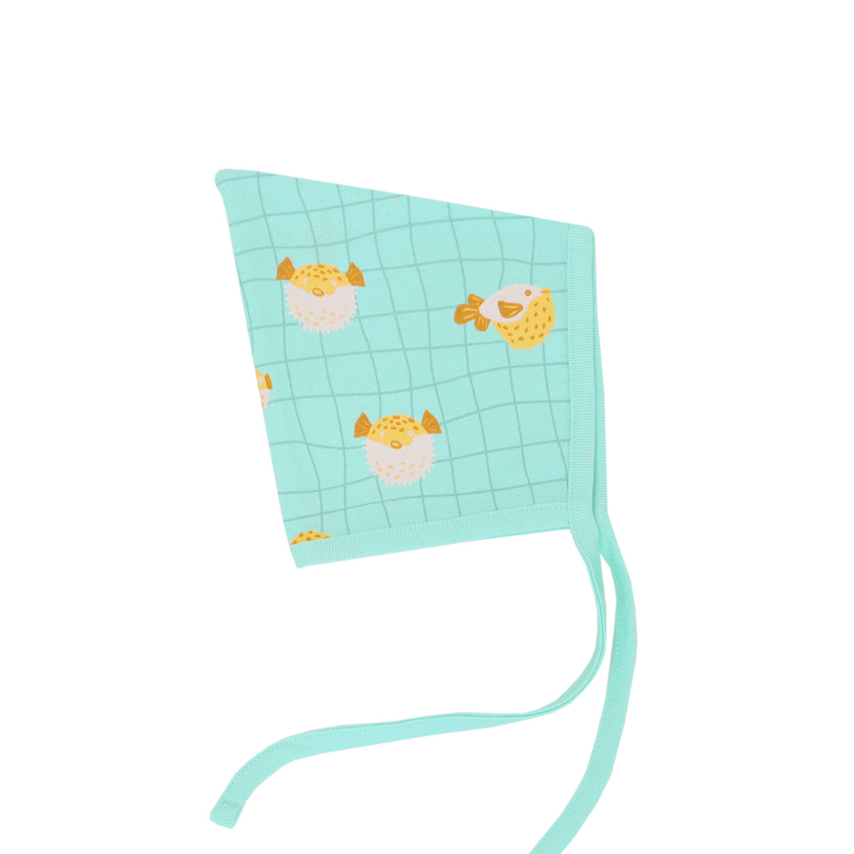 Organic Baby Bonnet Hat in Puffer Fish Print by Le Petit Society — image 4